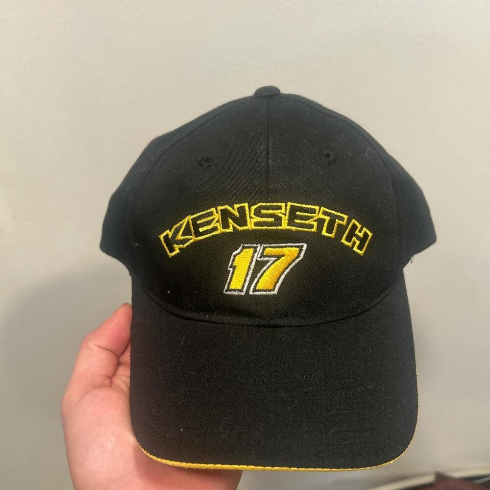 Black and yellow nascar cap